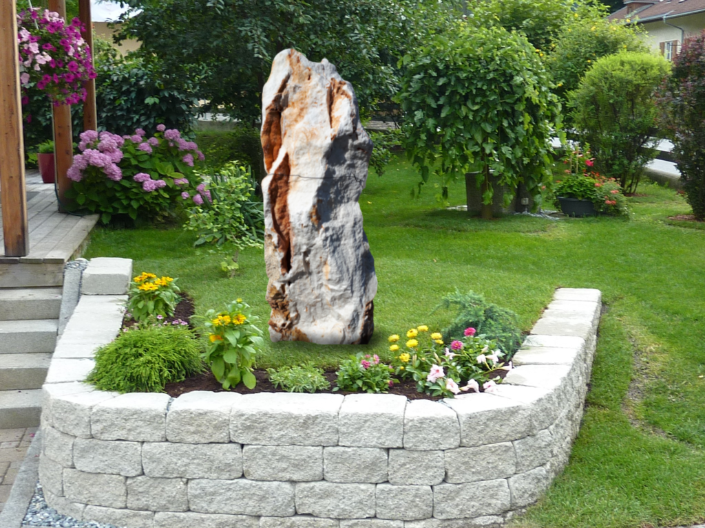 Naturstein Säule braunweiß Art.13299 Gartencenter & Gartengestaltung