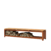 Holzlager Garapa Cortenstahl