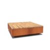 Viereckiger Hocker mit Cortenstahl Rahmen – Bild 2